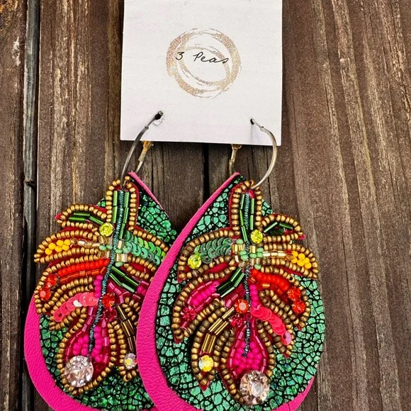 Multicolor Beaded Earrings - Picture 1 of 5